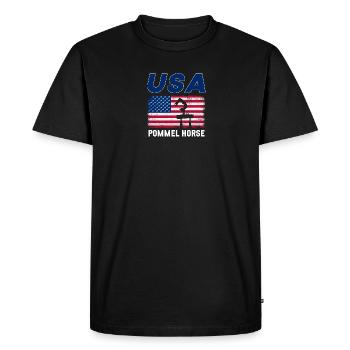 Cheval d’arçons vintage drapeau des États-Unis US gymnastique équipe Ch - T-shirt Premium bio Homme - noir - Devant - Nico (187cm)