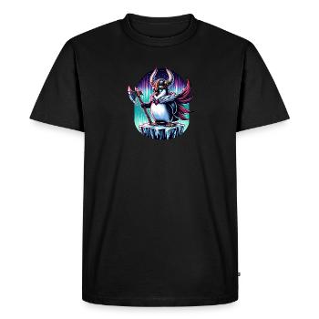 Viking Penguin Adventure in the Northern Lights - Men's Premium Organic T-Shirt - black - Front - Nico (187cm)