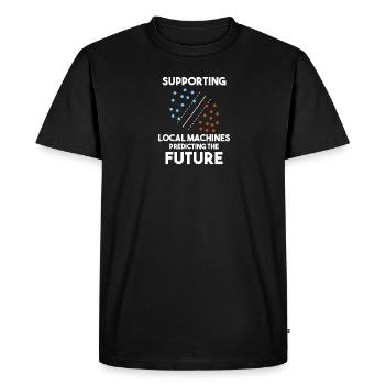 Supporting Local Machines Predicting the Future – - Men's Premium Organic T-Shirt - black - Front - Nico (187cm)