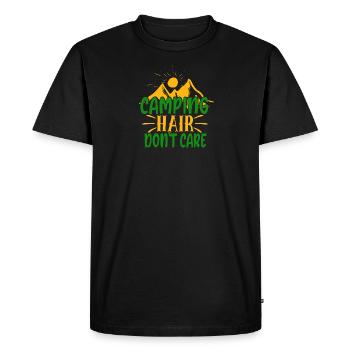 camping hair don t care 01 - T-shirt Premium bio Homme - noir - Devant - Nico (187cm)