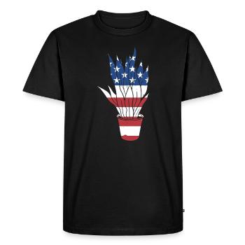 Jardinier Us Drapeau Jardinage - T-shirt Premium bio Homme - noir - Devant - Nico (187cm)