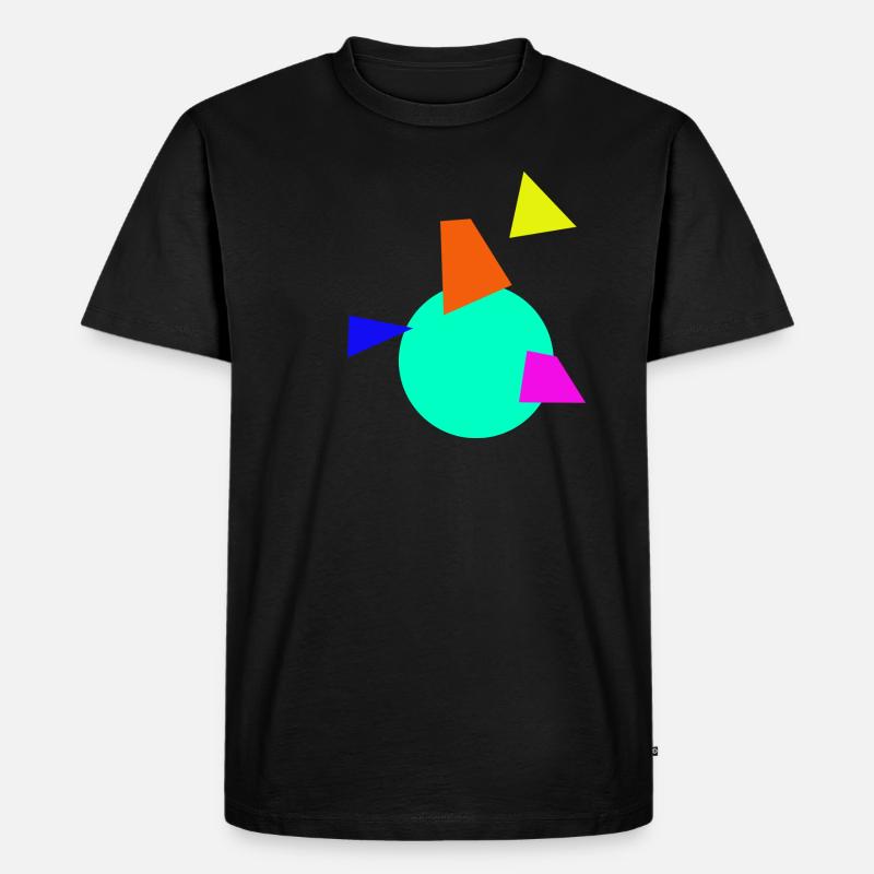 Farbige Ecken & Kreise - Männer Premium Bio T-Shirt - Schwarz
