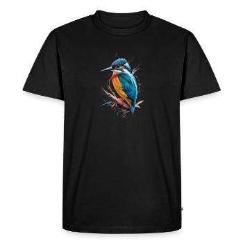 Martin-pêcheur vibrant - Le joyau de la nature - T-shirt Premium bio Homme - noir - Devant - Nico (187cm)