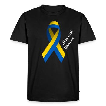 Russie Guerre Paix Ukraine - T-shirt Premium bio Homme - noir - Devant - Nico (187cm)