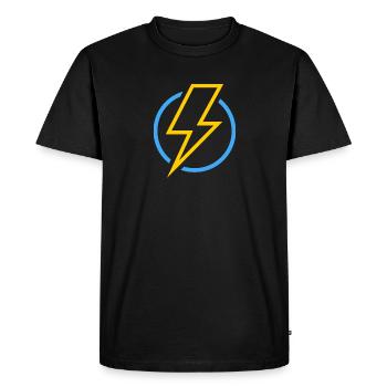 Éclair - T-shirt Premium bio Homme - noir - Devant - Nico (187cm)
