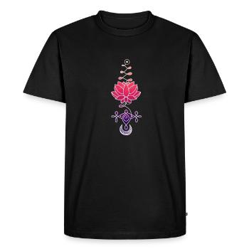 Symbole de Fleur de Lotus Éthérée - T-shirt Premium bio Homme - noir - Devant - Nico (187cm)