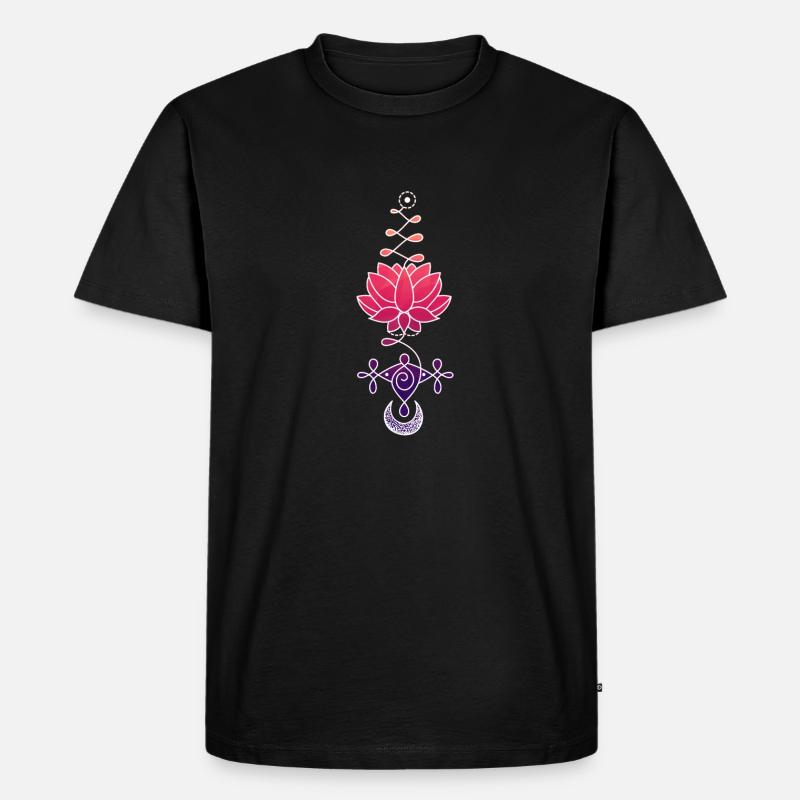 Ätherisches Lotusblütensymbol - Männer Premium Bio T-Shirt - Schwarz