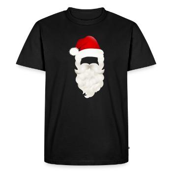 Père Noël Père Noël Barbe et chapeau - T-shirt Premium bio Homme - noir - Devant - Nico (187cm)