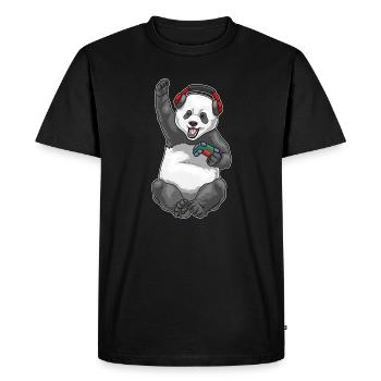 Panda Gamer Controller - Men's Premium Organic T-Shirt - black - Front - Nico (187cm)