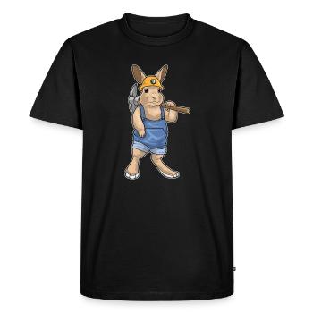 Rabbit Miner Pickaxe Mining - Men's Premium Organic T-Shirt - black - Front - Nico (187cm)