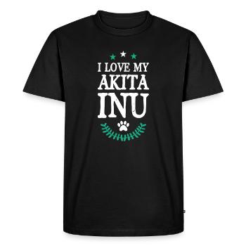 Akita Inu - T-shirt Premium bio Homme - noir - Devant - Nico (187cm)