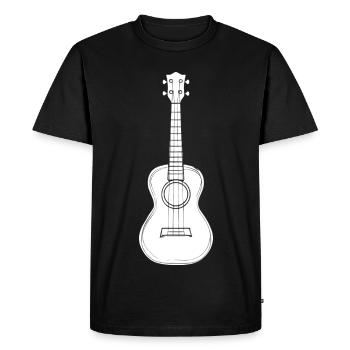 Ukulele Instrument Drawing - Men's Premium Organic T-Shirt - black - Front - Nico (187cm)