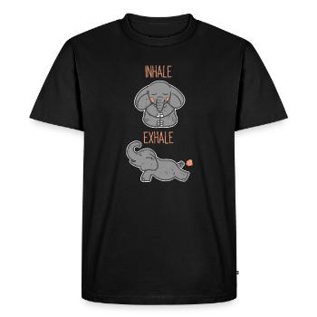 Yoga Elephant - Inspirer, expirer - T-shirt Premium bio Homme - noir - Devant - Nico (187cm)