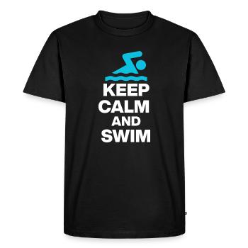 RESTE CALME ET NAGE, PLONGE-TOI ! CADEAU DE LA NATATION - T-shirt Premium bio Homme - noir - Devant - Nico (187cm)