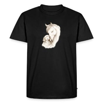 Âmes douces - T-shirt Premium bio Homme - noir - Devant - Nico (187cm)