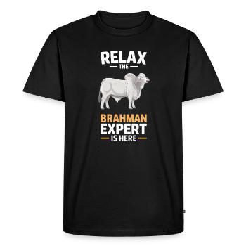 Brahman Cattle Cows Gifts - Men's Premium Organic T-Shirt - black - Front - Nico (187cm)