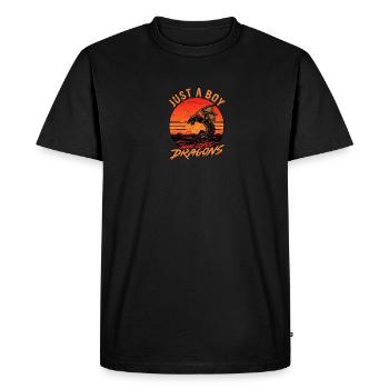 Just A Boy Who Loves Dragons Fantasy - Men's Premium Organic T-Shirt - black - Front - Nico (187cm)
