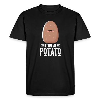 I'm A Potato – Potatoes Saying Funny Potato Lover - Men's Premium Organic T-Shirt - black - Front - Nico (187cm)