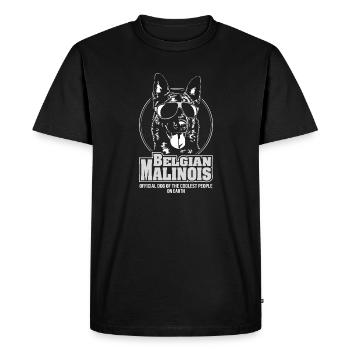 BELGIAN MALINOIS coolest people Sports canins Renard - T-shirt Premium bio Homme - noir - Devant - Nico (187cm)