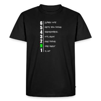 Dire de motard engrenage chemise cadeau - T-shirt Premium bio Homme - noir - Devant - Nico (187cm)