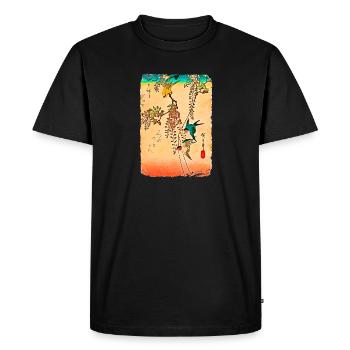 Utagawa Hiroshige avale sur la glycine - T-shirt Premium bio Homme - noir - Devant - Nico (187cm)