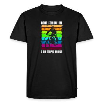 Dont follow me i do stupid things mountain bike and - Men's Premium Organic T-Shirt - black - Front - Nico (187cm)