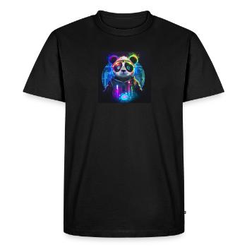 Neon Evolution: The Panda's Journey - Men's Premium Organic T-Shirt - black - Front - Nico (187cm)