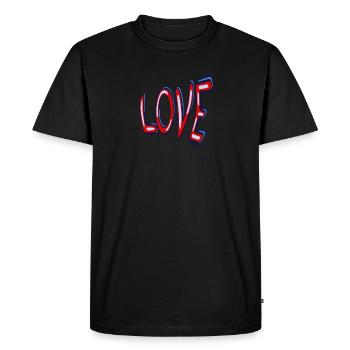 Love Love a 3D design - Men's Premium Organic T-Shirt - black - Front - Nico (187cm)