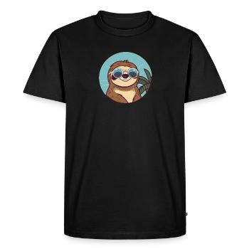 Paresse, lenteur, lenteur, paresse - T-shirt Premium bio Homme - noir - Devant - Nico (187cm)