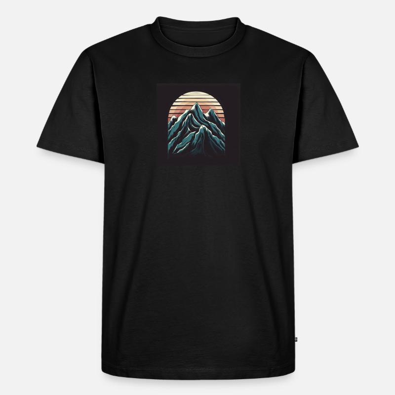 Gebirge - Männer Premium Bio T-Shirt - Schwarz