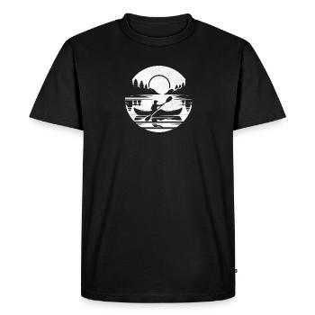 Moonlight Kayaking – Tranquility of the Lake - Men's Premium Organic T-Shirt - black - Front - Nico (187cm)