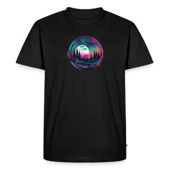 An abstract Northern Lights design - Men's Premium Organic T-Shirt - black - Front - Nico (187cm)