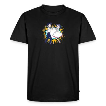 Cours de danse Foxtrot en couple - T-shirt Premium bio Homme - noir - Devant - Nico (187cm)
