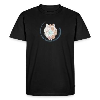 Minimalist Geometric Wolf – Earthy Tones Art - Men's Premium Organic T-Shirt - black - Front - Nico (187cm)