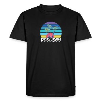 Pool Boy Natation Sauveteur - T-shirt Premium bio Homme - noir - Devant - Nico (187cm)