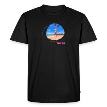 Take off - Men's Premium Organic T-Shirt - black - Front - Nico (187cm)