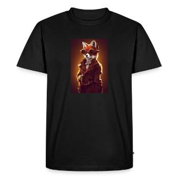 Fuchs Steampunk Engineer Glasses Furry - Men's Premium Organic T-Shirt - black - Front - Nico (187cm)