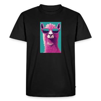 Lunettes Roses Lama - T-shirt Premium bio Homme - noir - Devant - Nico (187cm)