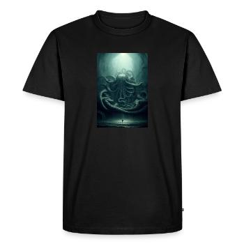 cthulhu Heavy Metal Horror Lovecraft - Men's Premium Organic T-Shirt - black - Front - Nico (187cm)
