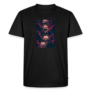 Masque japonais Hannya Demon Judo Fight Warrior - T-shirt Premium bio Homme - noir - Devant - Nico (187cm)