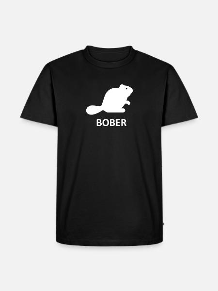 Bober Biber - Männer Premium Bio T-Shirt - Schwarz