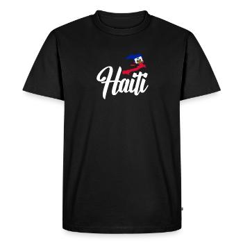 Haïti drapeau haïtien Ayiti haïtien je cadeau - T-shirt Premium bio Homme - noir - Devant - Nico (187cm)