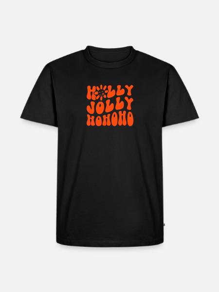 Holly Jolly Hohoho - Männer Premium Bio T-Shirt - Schwarz