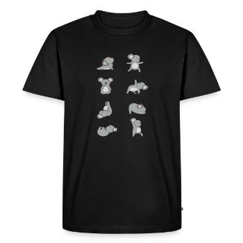 Yoga Koalas - Men's Premium Organic T-Shirt - black - Front - Nico (187cm)