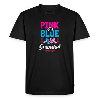 Grand-père rose ou bleu vous aime Genre Révéler La fête - T-shirt Premium bio Homme - noir - Devant - Nico (187cm)