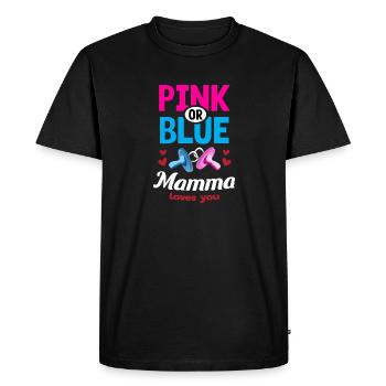Mamma rose ou bleue vous aime Gender Reveal Party - T-shirt Premium bio Homme - noir - Devant - Nico (187cm)