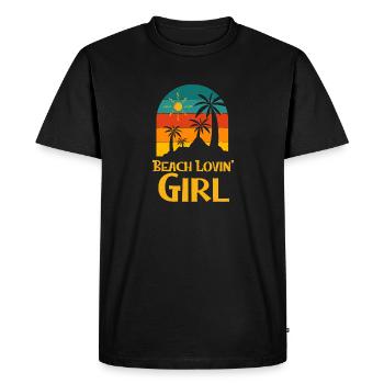 Beach Lovin' Girl Vacances Été Océan Tropical - T-shirt Premium bio Homme - noir - Devant - Nico (187cm)