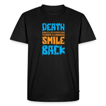 La mort sourit à tous, grimpeurs industriels - T-shirt Premium bio Homme - noir - Devant - Nico (187cm)
