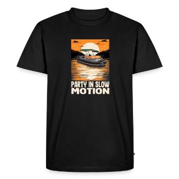 Soirée de beuverie en bateau à moteur au ralenti - T-shirt Premium bio Homme - noir - Devant - Nico (187cm)