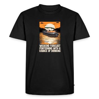 Prévisions du week-end Pontooning avec une chance de - T-shirt Premium bio Homme - noir - Devant - Nico (187cm)